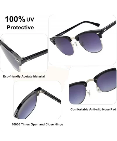 Sunglasses Scratch Resistant Lightweight Rectangular - Metal/ Gradient Grey - CO18Z455D36 $43.91 Oversized