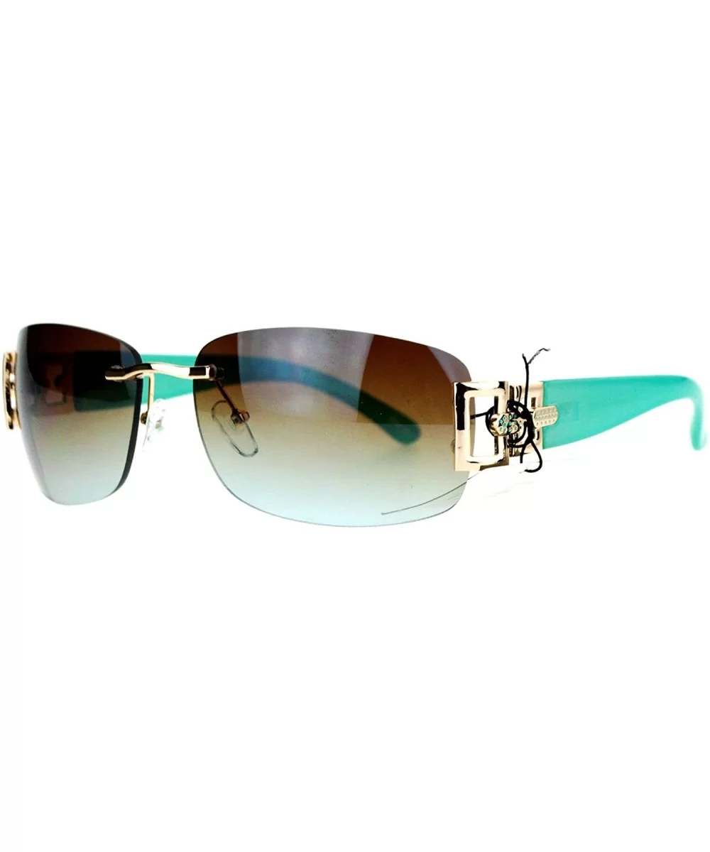 Womens Designer Sunglasses Rimless Rectangular Fashion Eyewear - Green - C7189LSIIIY $12.29 Rimless