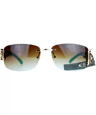 Womens Designer Sunglasses Rimless Rectangular Fashion Eyewear - Green - C7189LSIIIY $12.29 Rimless