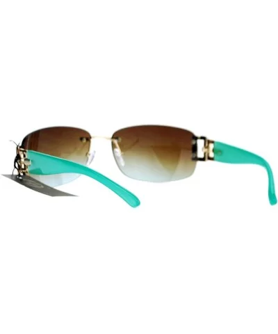 Womens Designer Sunglasses Rimless Rectangular Fashion Eyewear - Green - C7189LSIIIY $12.29 Rimless