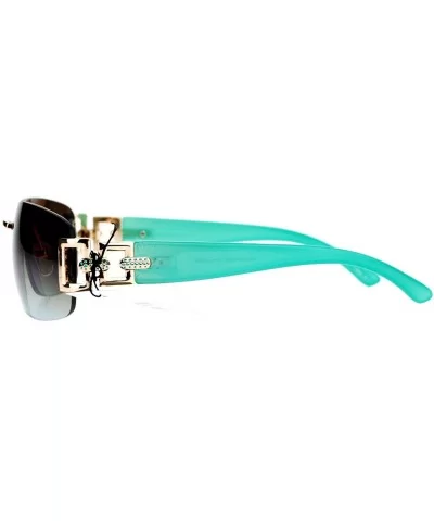 Womens Designer Sunglasses Rimless Rectangular Fashion Eyewear - Green - C7189LSIIIY $12.29 Rimless