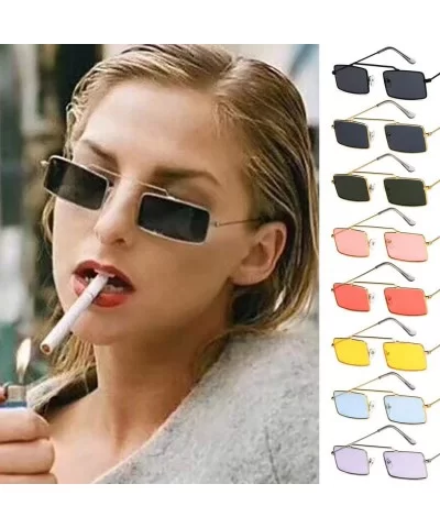 Vintage Steampunk Sunglasses Rectangle Glasses - 2 - CQ18Y38OHGS $33.40 Rimless