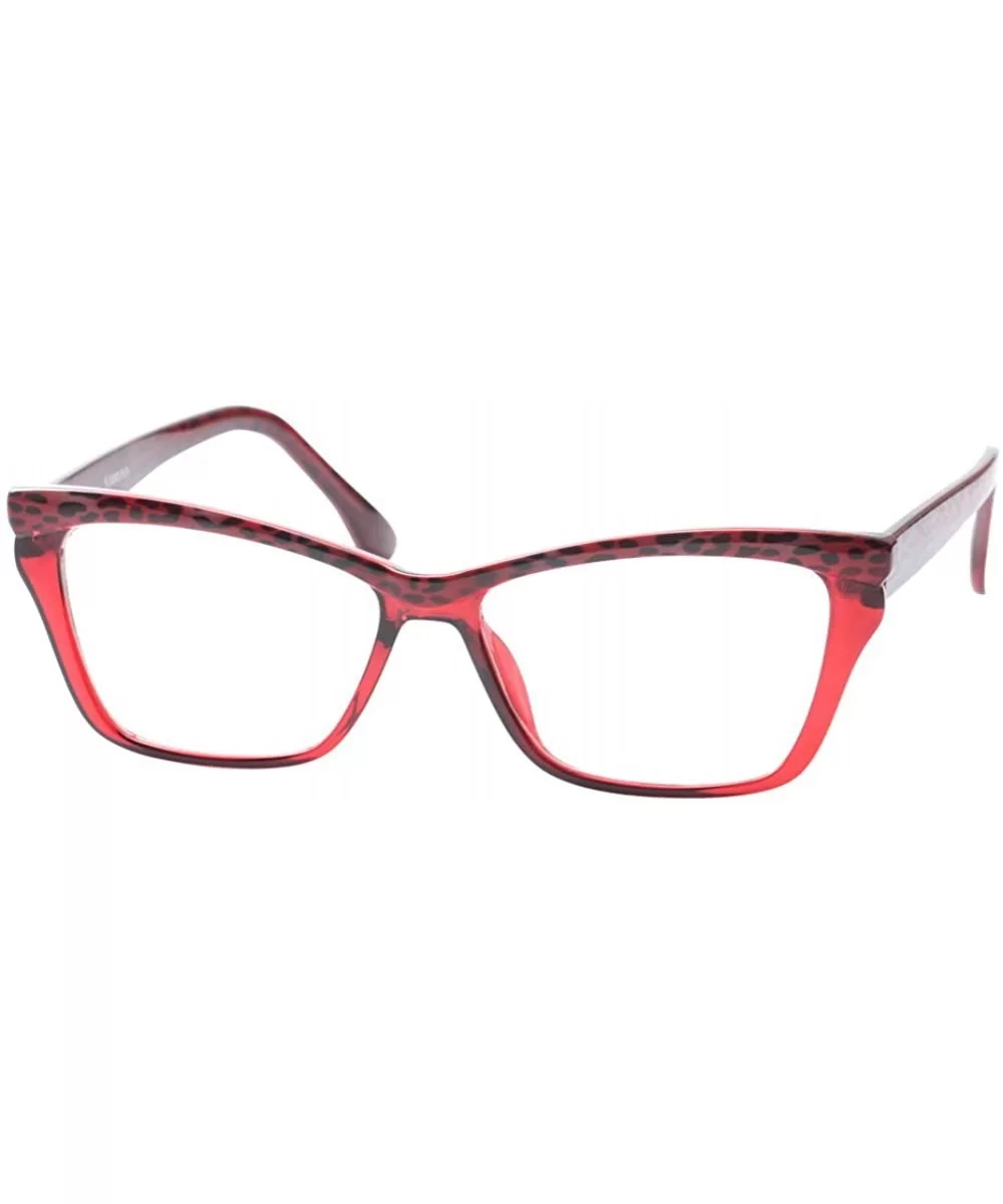 Womens Leopard Butterfly Reading Glasses Fashion Eye Glass Frame - Red - CI18IIQS9UQ $13.70 Butterfly