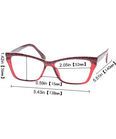 Womens Leopard Butterfly Reading Glasses Fashion Eye Glass Frame - Red - CI18IIQS9UQ $13.70 Butterfly