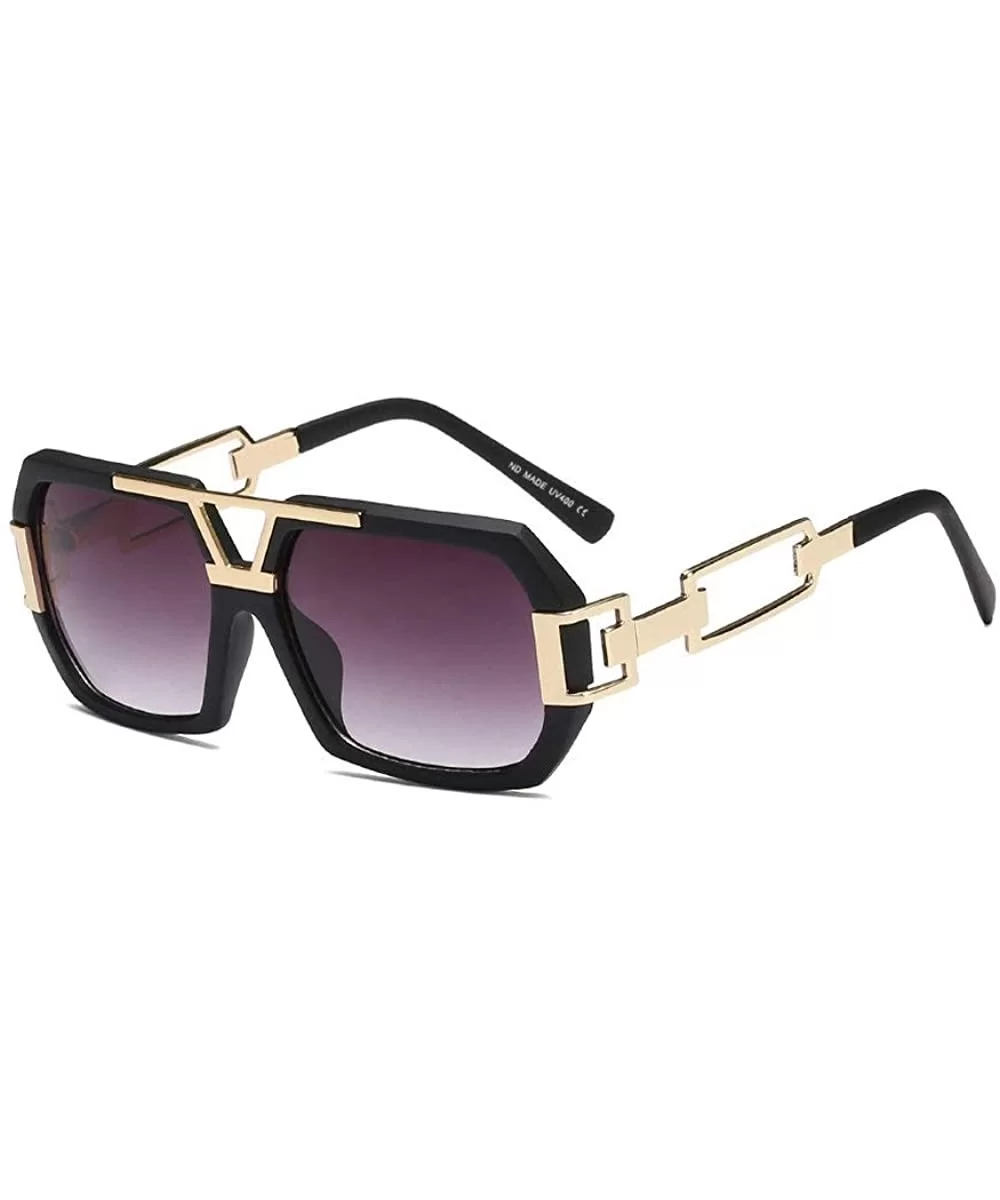 Oversized Sunglasses Transparent Vintage Gradient - Matte Black - C11935OTMQU $17.02 Oversized