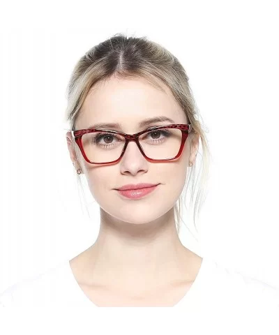 Womens Leopard Butterfly Reading Glasses Fashion Eye Glass Frame - Red - CI18IIQS9UQ $13.70 Butterfly