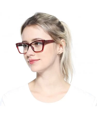 Womens Leopard Butterfly Reading Glasses Fashion Eye Glass Frame - Red - CI18IIQS9UQ $13.70 Butterfly