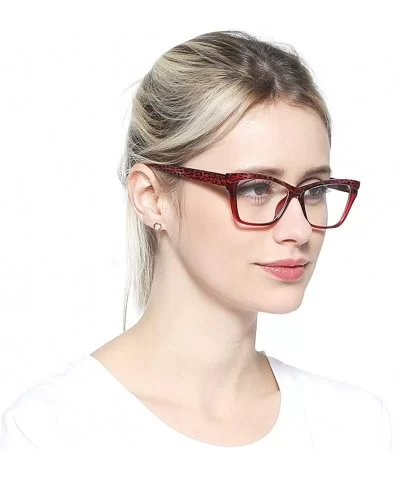 Womens Leopard Butterfly Reading Glasses Fashion Eye Glass Frame - Red - CI18IIQS9UQ $13.70 Butterfly