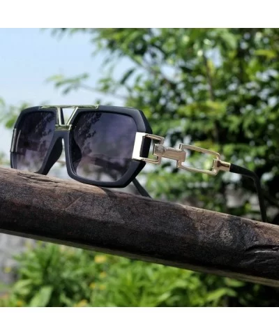 Oversized Sunglasses Transparent Vintage Gradient - Matte Black - C11935OTMQU $17.02 Oversized