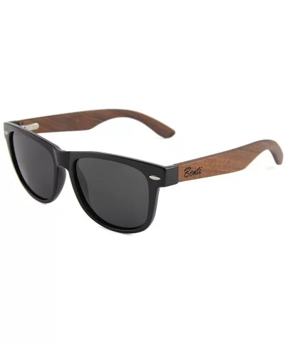 Wood Polarized Sunglasses for Men and Women - Bamboo Sunglasses - UV Protected - Wayfarer - Black - CD185USCR82 $44.17 Wayfarer