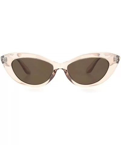 Womens Oval Gothic Mod Cat Eye Plastic Fashion Sunglasses - Trans Brown - CN18OCZQG8O $12.50 Oval