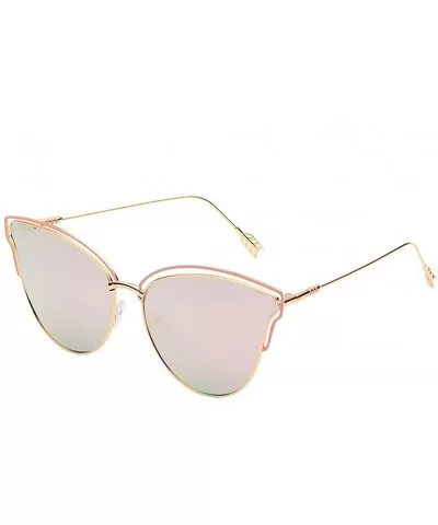 Feather Sung Sunglasses Innovative Sunglasses Fashion Colorful Glasses - Pink Color - CO18422CUMO $49.05 Goggle