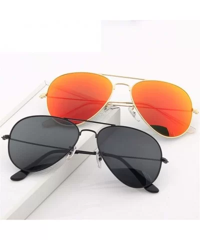 Men's Aviation Sunglasses Women Driving Alloy Frame Polit Mirror Sun Glasses - Gold Gold - CQ194OR9NCU $32.01 Oval