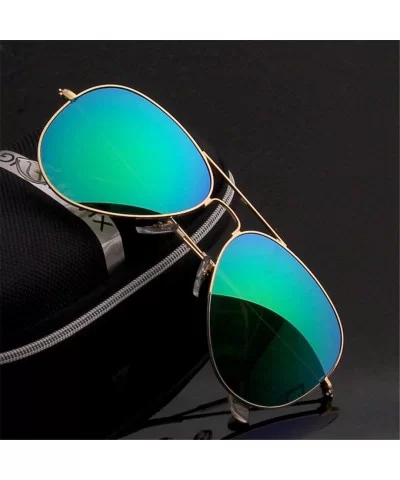 Men's Aviation Sunglasses Women Driving Alloy Frame Polit Mirror Sun Glasses - Gold Gold - CQ194OR9NCU $32.01 Oval