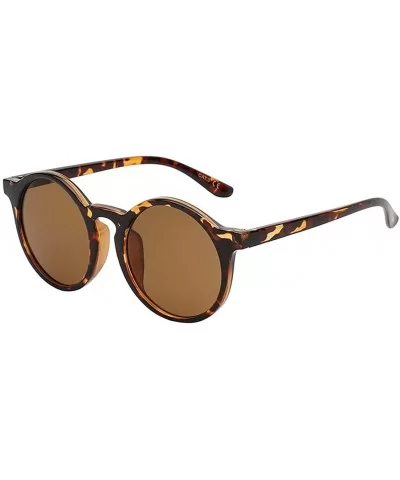 sunglasses for women Retro Oval Frame Sunglasses Mens Leopard Shades - Leopard-w-brown - CJ18WZSNMC3 $54.99 Oval