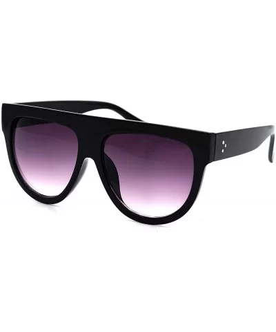 Women's Fashion Flat Top Super Future Retro Vintage Sunglasses P4156 - Black Gradient Smoke - CA18OHXWNKM $13.04 Rimless