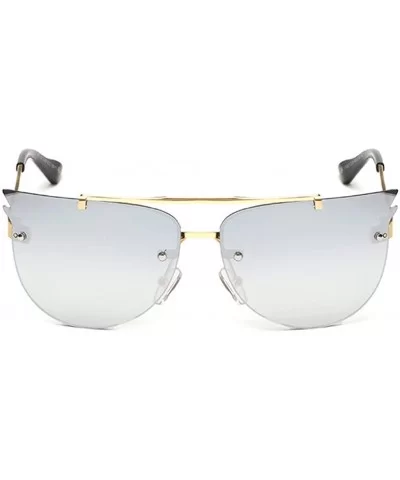 Rimless Cateye Sunglassess Nice Compliment For Lady New Sunglasses - Gold/Silver - CE126NIUGFX $26.80 Oval