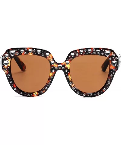 Round Cat Eye Fashion Designer Sunglasses for Women with UV Protection - Tortoise - CP18LRQSSQQ $17.17 Round