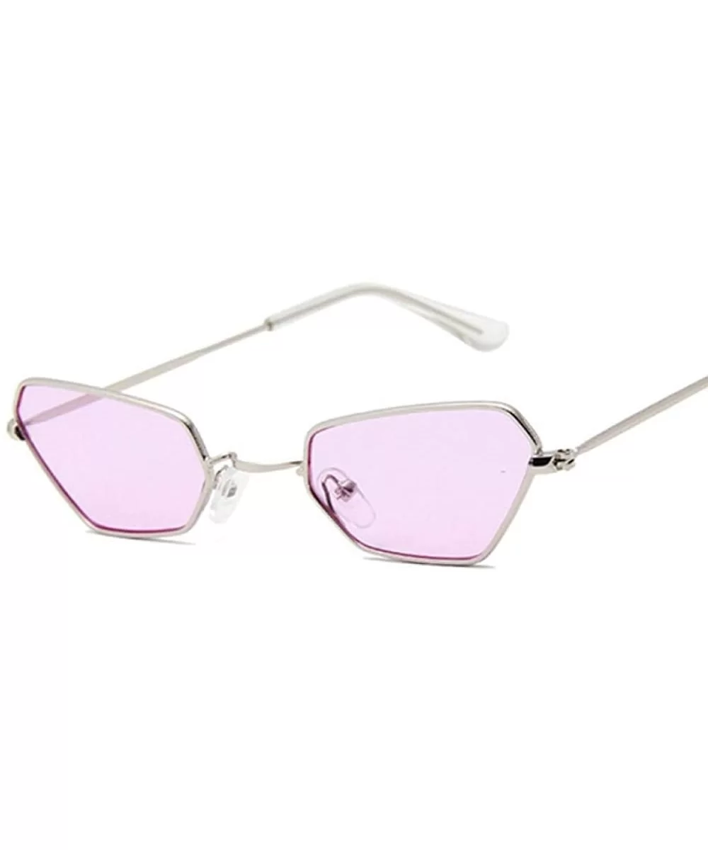 Retro Small Cat Eye Sunglasses Women Vintage Brand Shades Yellow SilverYellow - Silverpurple - C318XAKXH2U $12.61 Aviator