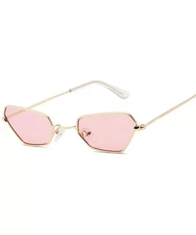 Retro Small Cat Eye Sunglasses Women Vintage Brand Shades Yellow SilverYellow - Silverpurple - C318XAKXH2U $12.61 Aviator