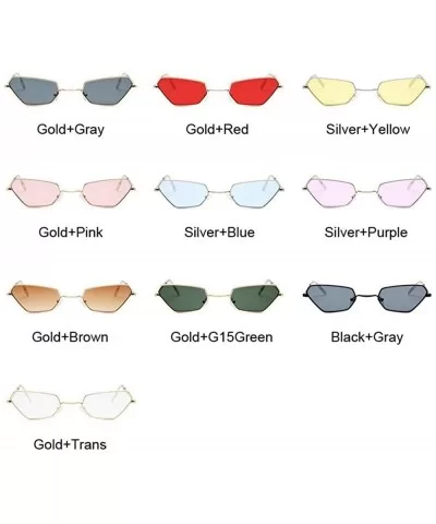 Retro Small Cat Eye Sunglasses Women Vintage Brand Shades Yellow SilverYellow - Silverpurple - C318XAKXH2U $12.61 Aviator