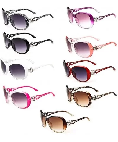 Women Fashion Oval Shape UV400 Framed Sunglasses Sunglasses - Black - CD197W0GDH7 $24.78 Oval