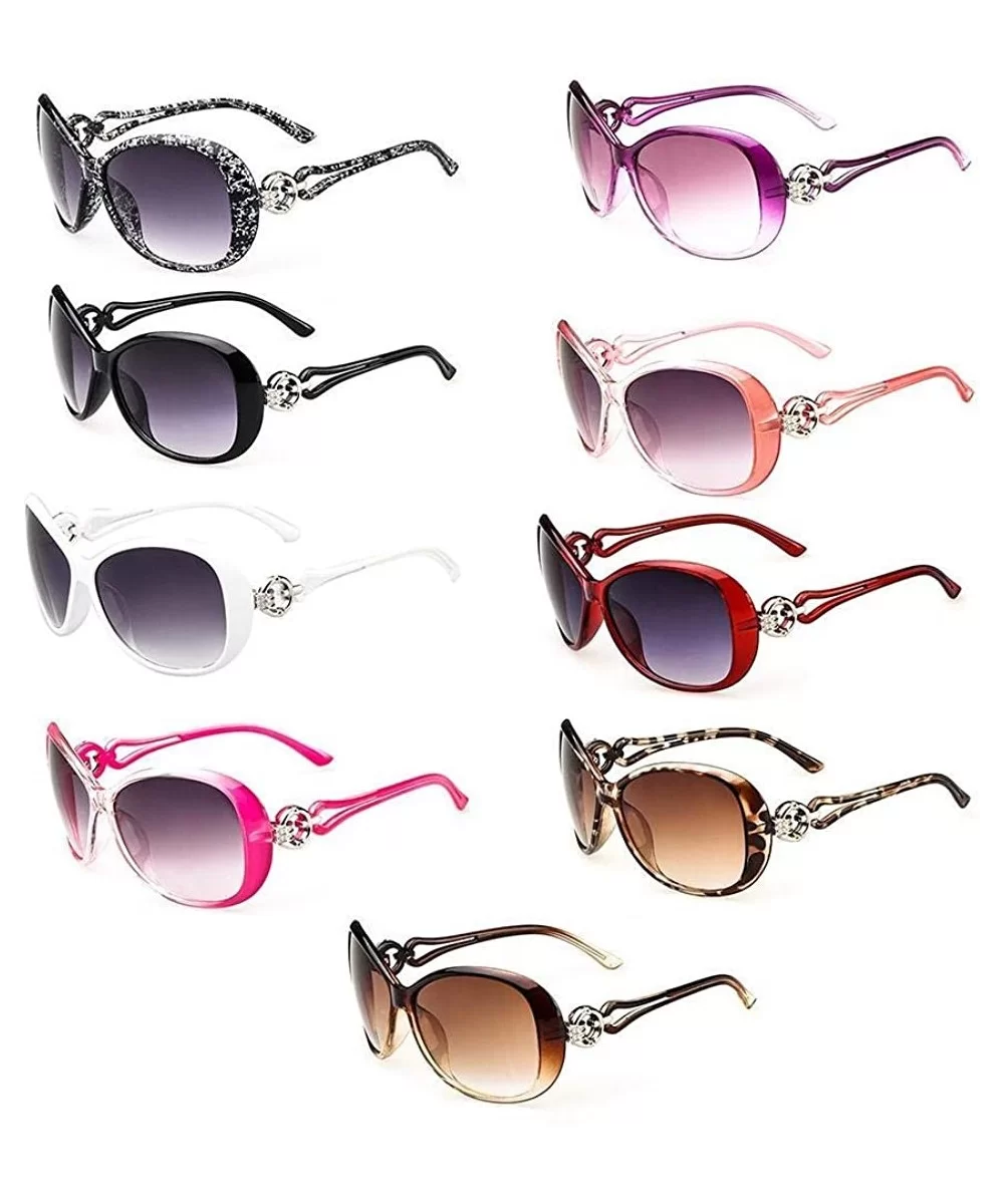 Women Fashion Oval Shape UV400 Framed Sunglasses Sunglasses - Black - CD197W0GDH7 $24.78 Oval