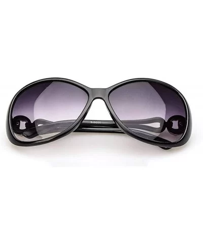 Women Fashion Oval Shape UV400 Framed Sunglasses Sunglasses - Black - CD197W0GDH7 $24.78 Oval