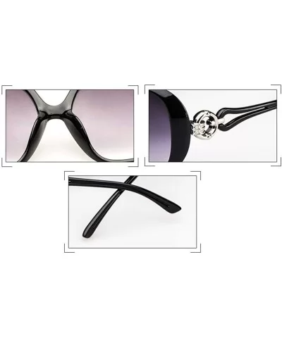 Women Fashion Oval Shape UV400 Framed Sunglasses Sunglasses - Black - CD197W0GDH7 $24.78 Oval