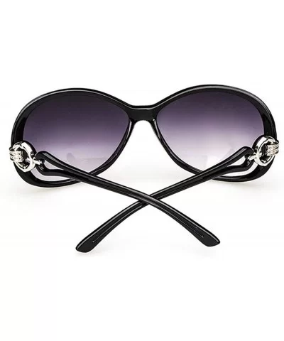 Women Fashion Oval Shape UV400 Framed Sunglasses Sunglasses - Black - CD197W0GDH7 $24.78 Oval