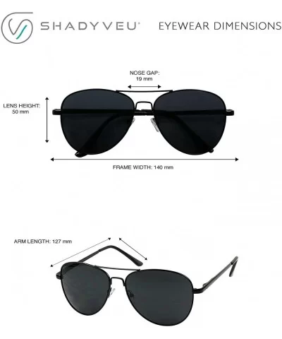 Classic All Black Pilot Aviator Sunglasses Metal Frame Double Brow Tear Drop Cop Casual Retro Shades - CP12NU1NFAC $13.57 Avi...