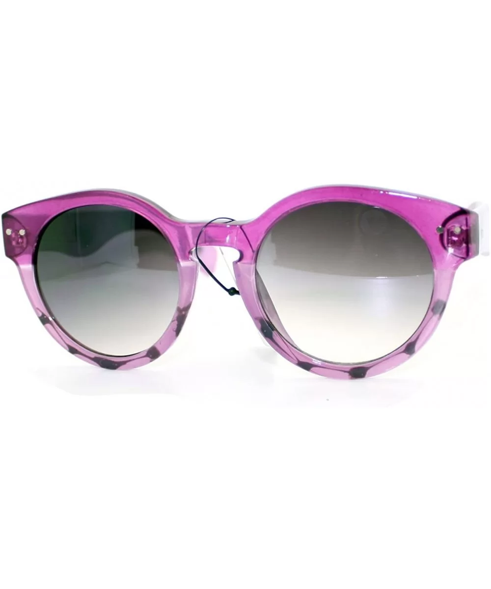Womens Round Horn Rim Keyhole Fashion Sunglasses Ombré Colors - Purple - CD11W0GA215 $13.84 Round