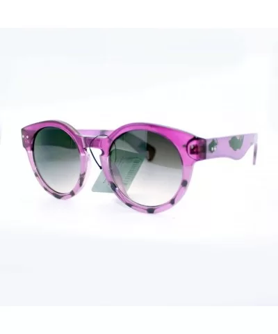Womens Round Horn Rim Keyhole Fashion Sunglasses Ombré Colors - Purple - CD11W0GA215 $13.84 Round