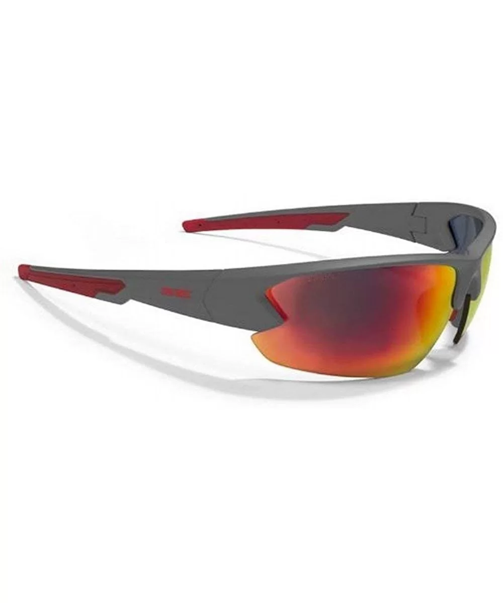 4 Ultra Sporty Gray Frame Golf Sunglasses - Gray / Red Lens - C1182S74DIM $24.41 Wrap