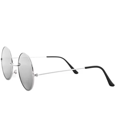 Small Round Sunglasses Men Women Mirrored Lens Classic Vintage Stylish - CV18ULEOWQQ $14.31 Round