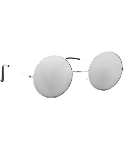 Small Round Sunglasses Men Women Mirrored Lens Classic Vintage Stylish - CV18ULEOWQQ $14.31 Round