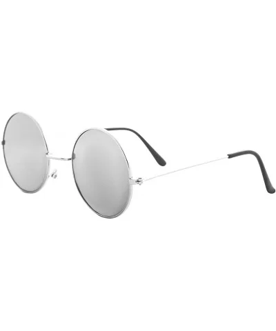 Small Round Sunglasses Men Women Mirrored Lens Classic Vintage Stylish - CV18ULEOWQQ $14.31 Round