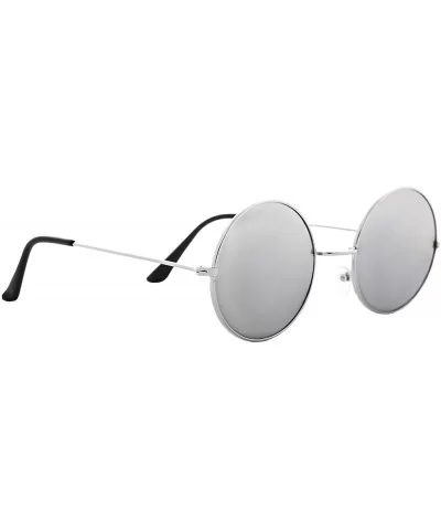 Small Round Sunglasses Men Women Mirrored Lens Classic Vintage Stylish - CV18ULEOWQQ $14.31 Round