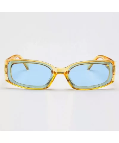 Women Narrow Oval Sunglasses Square Frame Shades Sports UV400 SunGlasses Goggles Eyeglasses - Yellow - C818U035QLM $12.67 Oval