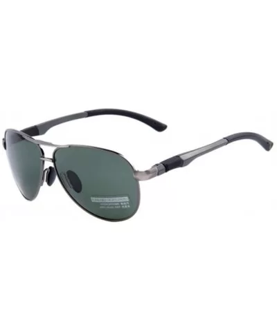 Men UV400 Polarized Sunglasses HD Sport Driving Fishing Sun Glasses - Grey Green - CW17YUTKIAG $12.38 Rimless