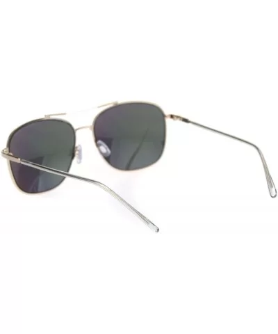 Womens Rectangular Boyfriend Style Officer Racer Metal Rim Sunglasses - Gold Purple Mirror - CV18ROT9WQN $16.25 Rectangular