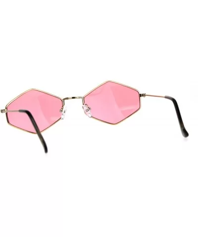 Hippie Groovy Diamond Pimp Metal Rim Sunglasses - Gold Pink - CJ180UIN3GX $16.77 Rectangular