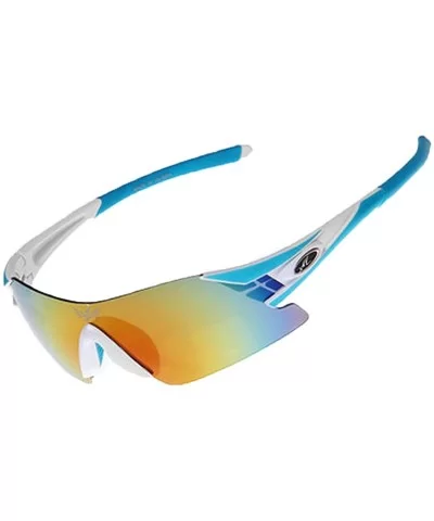 Polarized Sunglasses Interchangeable Cycling Baseball - Blue - C8184K8M5QX $76.49 Sport