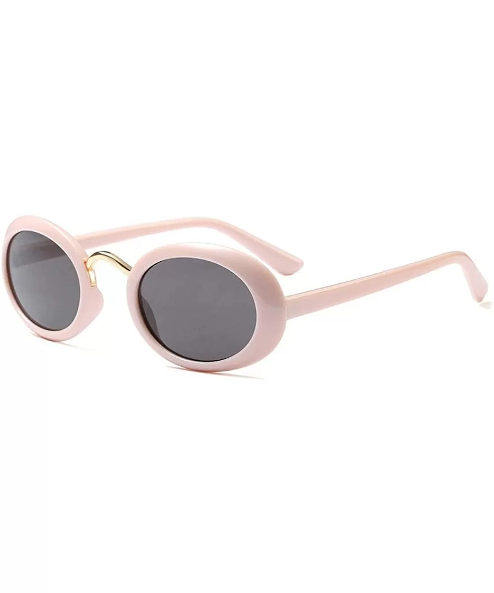 Trendy Hip Hop Oval Sunglasses Men Women Small Frame Brand Glasses Designer Fashion Male Female Shades - CV192QT9AM4 $17.15 Oval