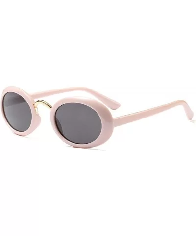 Trendy Hip Hop Oval Sunglasses Men Women Small Frame Brand Glasses Designer Fashion Male Female Shades - CV192QT9AM4 $17.15 Oval