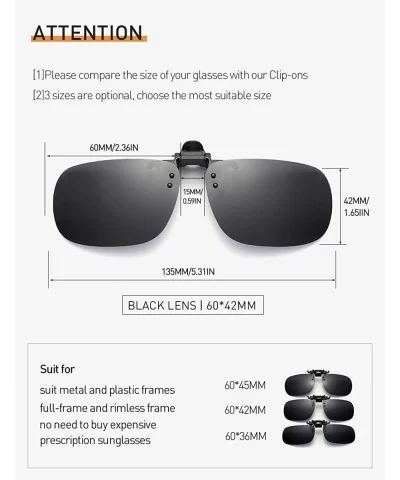 Polarized Clip On Sunglasses Over Prescription Glasses for Men Women Shades for Glasses - 1pcs Grey-day Use - CC18QGQU982 $13...