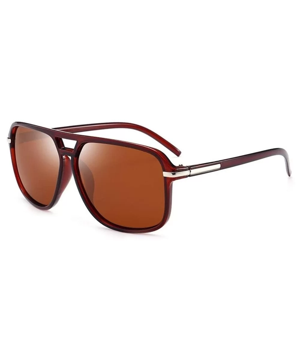 Polarized Sunglasses Oversized Driving Sunglass - Brown - CW1998G9W4K $27.31 Goggle