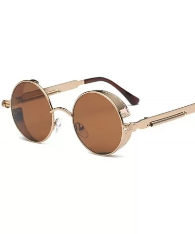 Retro Round Gothic Steampunk Sunglasses Women Mirror Sun Glasses Female 1 - 9 - CV18XDWTC2W $11.85 Aviator