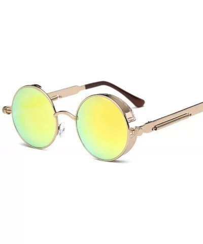 Retro Round Gothic Steampunk Sunglasses Women Mirror Sun Glasses Female 1 - 9 - CV18XDWTC2W $11.85 Aviator