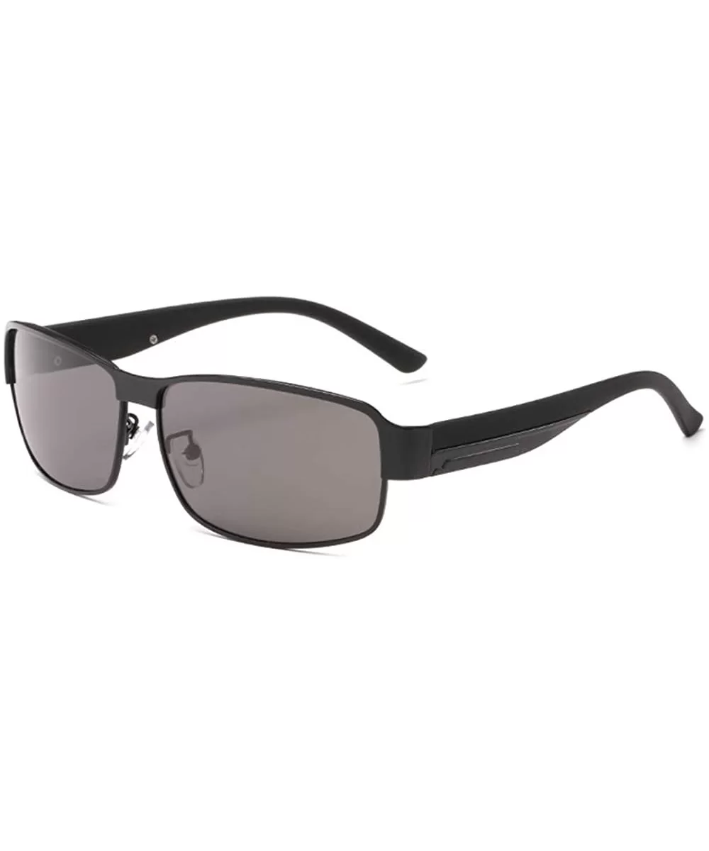 Men's Classic Alloy Vintage Eyewear Accessories Polarized Lens Sunglasses For Men UV400 8485 - Black - CJ12IUDQJ0Z $18.10 Rim...